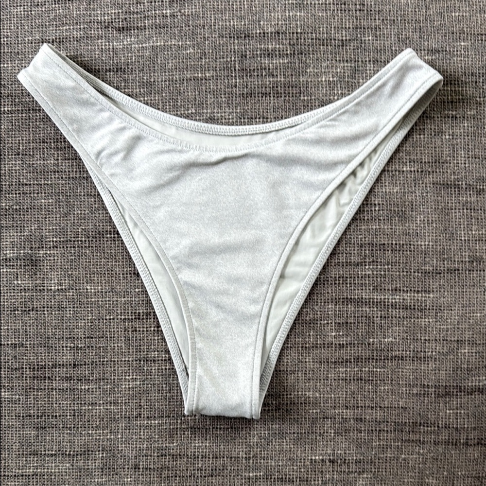 Frankie's Bikinis - Lennox Brazilian Bikini Bottom (Heather Grey) - Picture 3 of 6